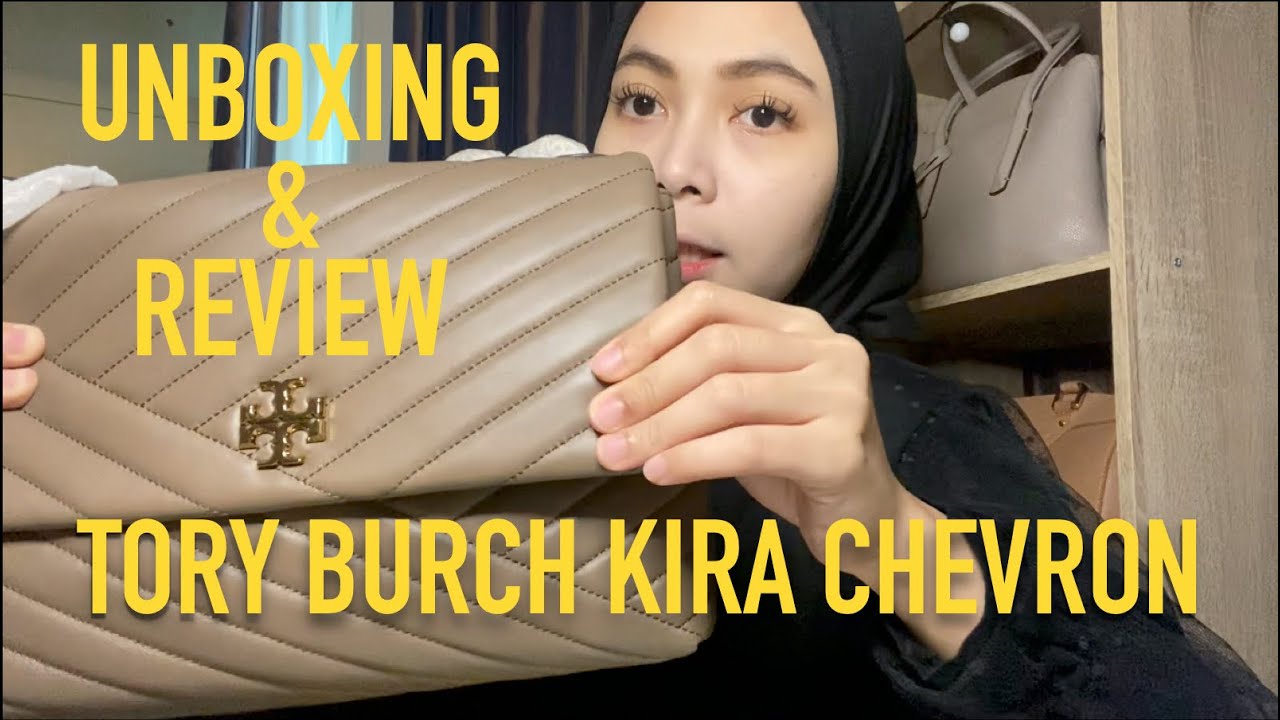 UNBOXING & REVIEW TORY BURCH KIRA CHEVRON - YouTube