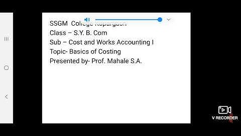 SPPU S.Y.B.Com Cost and Works Accounting 1 chapter 1 Lecture 1.5