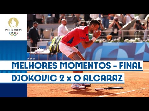 Tênis: Final Masculina - 🇷🇸 Novak Djokovic 2 x 0 Carlos Alcaraz 🇪🇸 | #Paris2024 Melhores Momentos