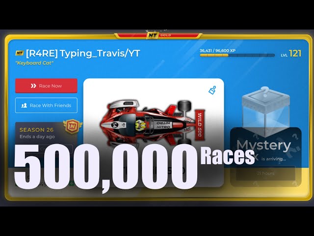 How To Get “The Wild 500” Car In Nitro Type! Half-a-Million Races! 500,000  Races! 