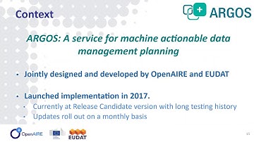 EOSC ARGOS Data Management Planning for NEANIAS Project.