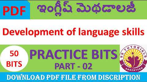 Development of language skills (English Methodology Material PDF for DSC, TET, SGT, SA, B.ED, DIET