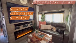 How curtains changed my Rv | Removable curtain rods | Purging my Rv AGAIN | decorating my RV