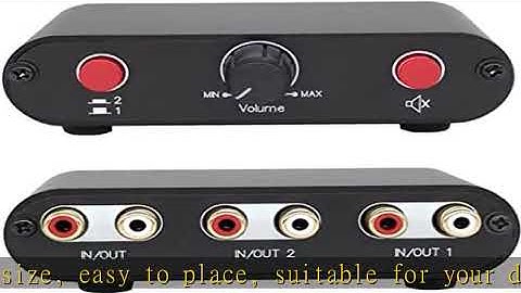 2-Way RCA Stereo Audio Switch Input Signal Source Switcher Selector Splitter Box（2 in 1 Out / 1 in