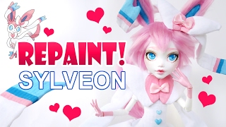 Repaint! Valentine's Day Sylveon Pokemon Custom OOAK Doll screenshot 1