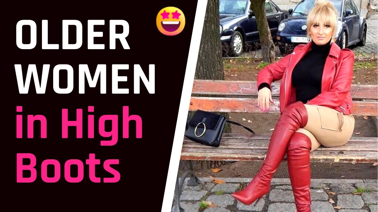 OLDER WOMEN IN HOT HIGH BOOTS! 😍 Leather Boots Kneeboots picture picture