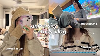 Uni study vlog  productive week after midterms, cafe studying, burnout & seeing friends ⋆୨୧˚