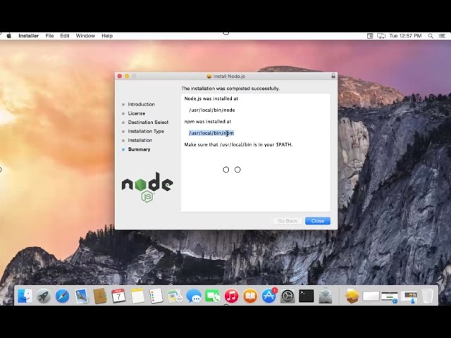 node js mac os install