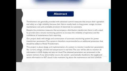 Smart transformer maintenance and protection.