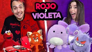24 HORAS COMPRANDO TODO VIOLETA Y ROJO | Lyna Vlogs