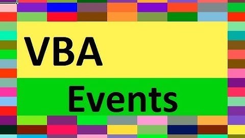 VBA Events