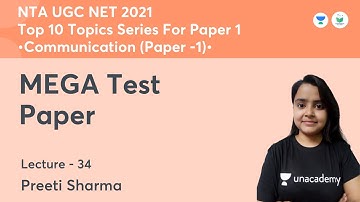 MEGA Test Paper | Communication | NTA UGC NET JRF 2021 | by Preeti Sharma