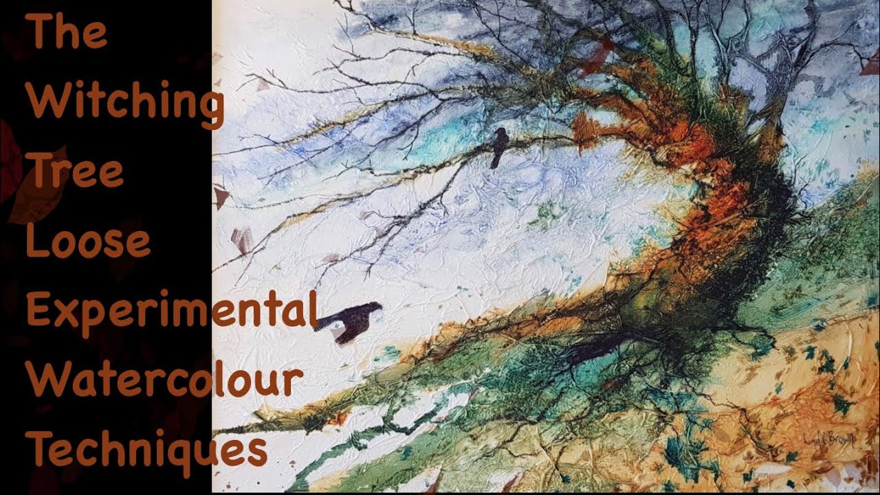 The Witching Tree, experimental watercolour techniques with texture