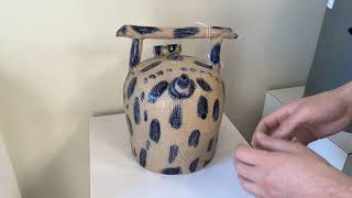 Antique Ohio Stoneware Harvest Jug by John Ebner, circa 1885