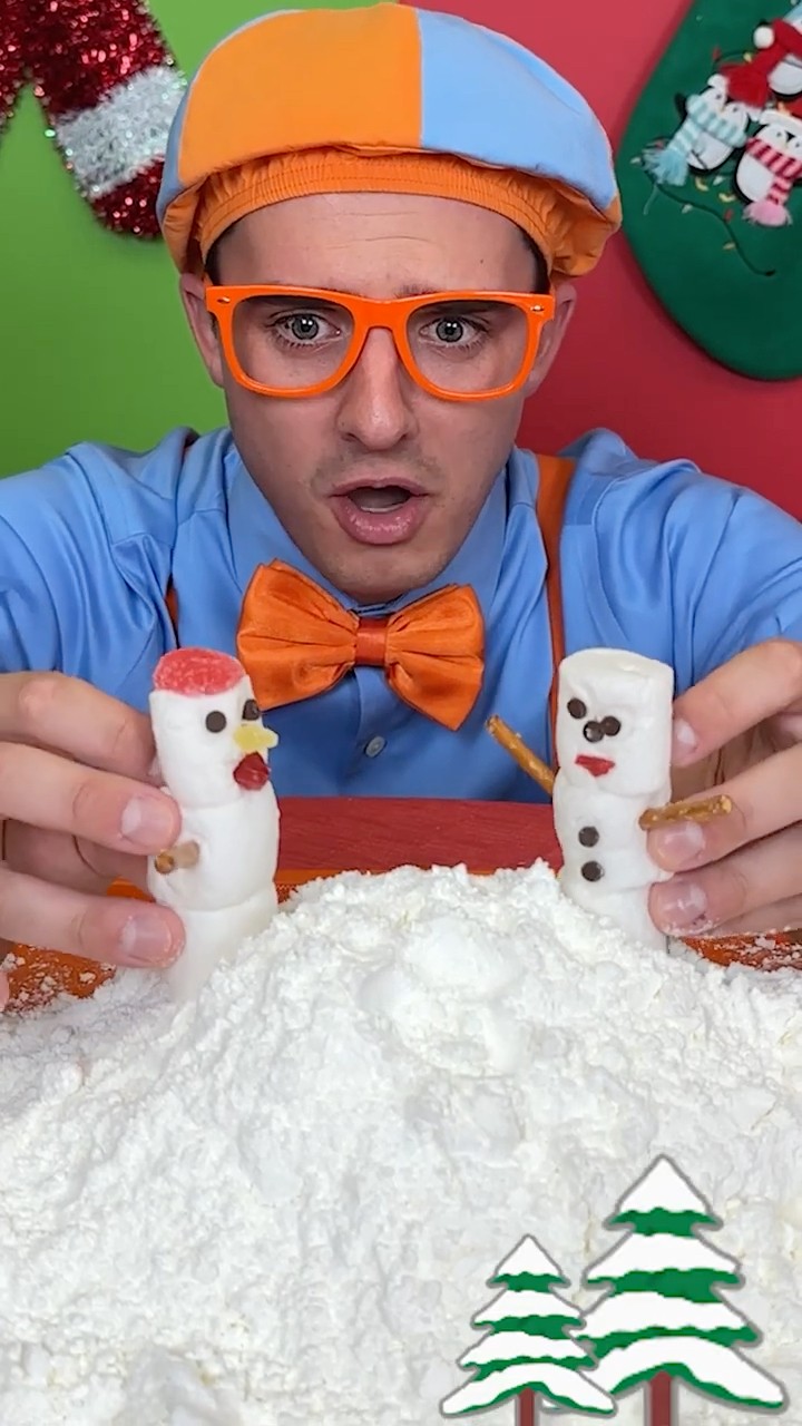 Which Marshmallow Snowman will WIN?!? Blippi's Candy Playtime! #blippi #shorts