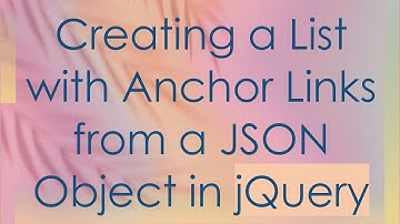 Creating a List with Anchor Links from a JSON Object in jQuery