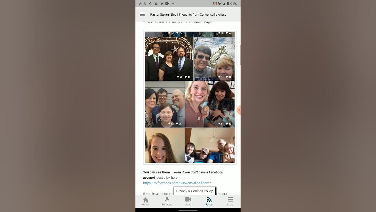 Connecting with the Curwensville Alliance Church App YouTube
