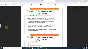 Introduction to Field programmable analog array (FPAA) device