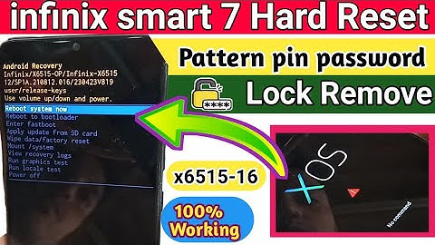 infinix smart 7 Hard reset // pattern lock remove