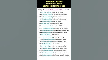 Present Perfect Continuous Tense in English Grammar | 30 Present Perfect Continuous Tense.
