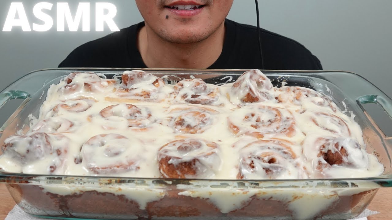 ASMR | Homemade Cinnamon Rolls + Cream Cheese Glaze | The Hangry Mole