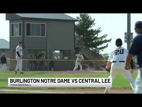 Central Lee Hawks Play Host To The Nikes Of Burlington Notre Dame On The IHSAA Baseball Diamond