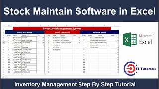 Stock Control Sheet In Excel | Inventory Management | Inventory Control Sheet In Excel#itskills