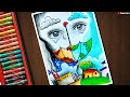 Easy world water day poster drawing with oil pastel  save water save life poster drawing sahilart