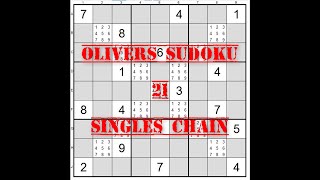 21 Sudoku Singles Chain