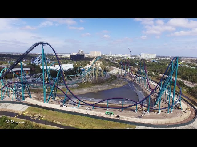 SKYFOX Drone Zone: Mako roller coaster at SeaWorld Orlando