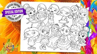 Coloring Super Girls : Amazing Ladies Together Coloring Book & Pages