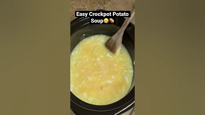 Crockpot potato soup with frozen hash browns!! Doesn’t get any easier! #shorts #comfortfood #soup