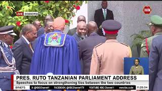 President Ruto arrives at Tanzania's Parliament in Dodoma ahead of his historic address