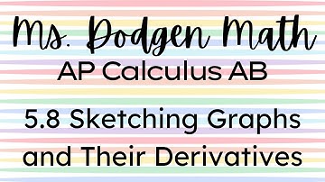 5.8 Sketching Graphs and Their Derivatives