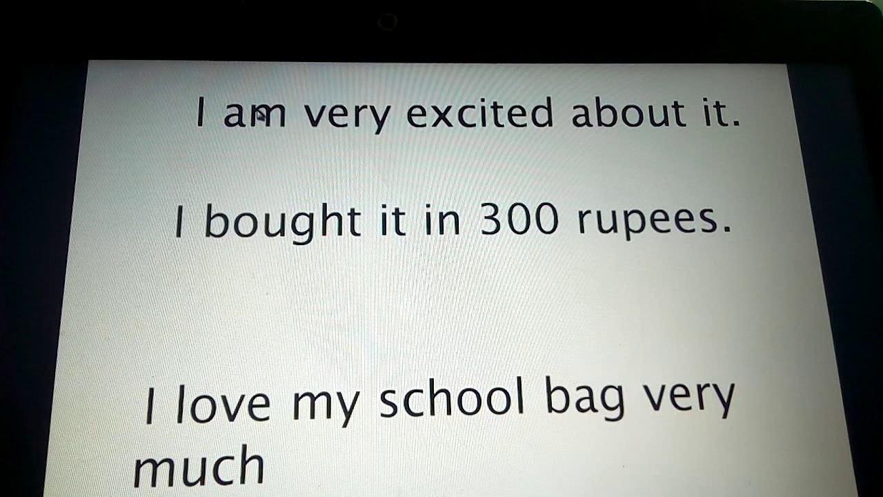 Essay my school bag YouTube