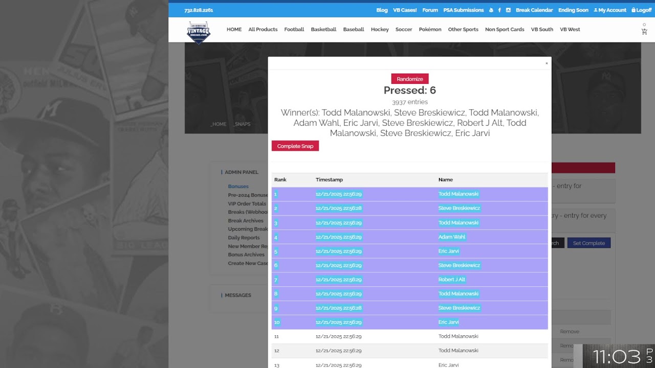 Vintage and Modern Breaks 12/21/25 EVENT Sunday 