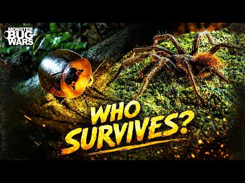 Red Rump Tarantula vs. Giant Cockroach: ICE PICK FANGS | Monster Bug Wars