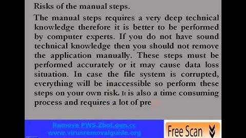 Complet Tutorial Guiide To Remove PWS-Zbot.gen.cc