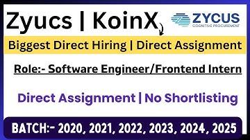 KoinX Direct Assignment Hiring | Zyucs Off-Campus Drive | 2020, 2021, 2022, 2023, 2024, 2025 BATCH