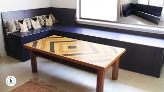 DIY Corner Banquette / Bench Seat with Storage (with plans) (also, how to add struts and LED lights)