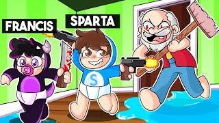 ¡NADIE puede ESCAPAR del ABUELO MALVADO 😱🔪 LOS COMPAS en GRANNY SIMULATOR - SPARTA y FRANCIS