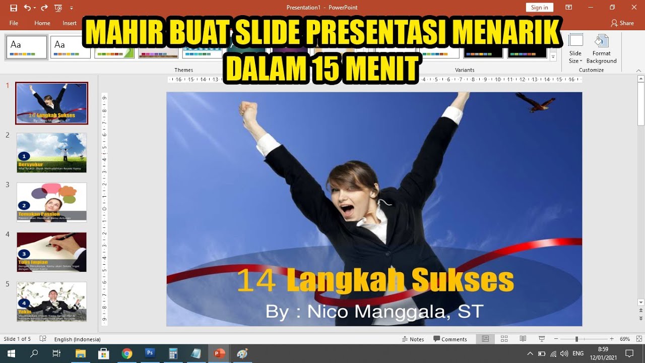 cara membuat slide presentasi powerpoint  yang  menarik 