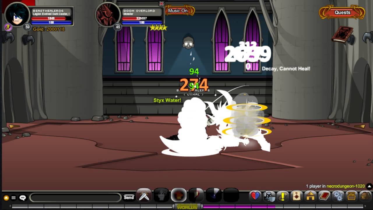 AQW - Doom Overlord Solo Using Legion Evolved Dark Caster 200 Subs Special!