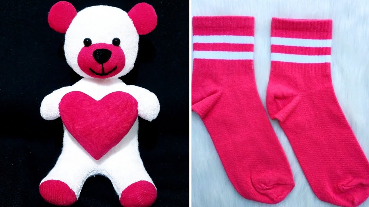 КАК СДЕЛАТЬ МИЛЫЙ МЕДВЕДЬ ИЗ НОСКА / 💥Сделать плюшевого мишку легко / 💯Мой дизайн / Носочная кукла