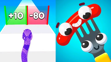 Snake Run Race vs Fork N Sausage - Satisfying ASMR Gameplay Android,ios New Update