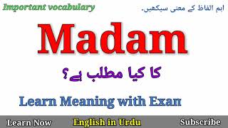 Madam Meaning