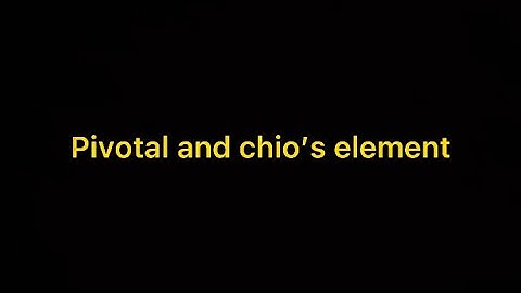 Pivotal and chio’s element method.     ADVMATH