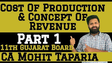 Cost of production & concept of revenue | Economics￼| PART 1 |11th Gujarat Board| CA Mohit Taparia |