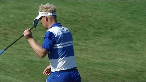 Soren Kjeldsen holes 40-foot uphill putt for birdi...