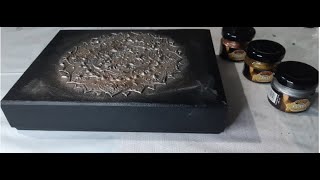 DIY - Vintage box / تزيين علبة بالبوشوار/peinture en relief avec pochoir